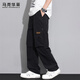 MARK FAIRWHALE overalls men's spring and summer loose straight pants men's pants trendy casual pants men's youth wide-leg long pants
