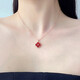 18K gold four-leaf clover diamond pendant rose gold color gold pendant au750 gold chain set birthday gift for girlfriend red agate 18K gold rose gold (single pendant)