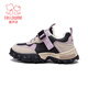 Fuluomi Spring and Autumn Girls' Trendy and Cool Contrast Color Comfortable Thick-Soled Sports and Casual Shoes Beige 28