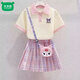 Mumuwu Kuromi skirt girls summer 2026 new children's POLO dress girls summer short-sleeved jk suit purple skirt 140 recommended height 130-140