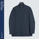 VICUTU men's windbreaker is comfortable, skin-friendly and warm, fashionable stand-up collar business casual jacket, navy blue XL 180/100B