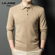 LILANZ winter new style lapel loose men's woolen sweater fashionable business long-sleeved middle-aged large size knitted sweater for men Haqing 14XL (115)