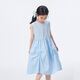 Xiaoyinman children's clothing girls pure cotton breathable dress 26 summer children's personalized fashion princess dress blue 110