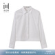 Shuiyunjian Women's Lapel Commuting Professional Simple White Shirt Short Top 26 Spring New Style White S