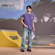 SANFU 2026 summer men's three-dimensional split jeans street wide version large straight pants 522197 nostalgic blue 28
