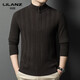 LILANZ Autumn and Winter 100% Wool Sweater Men's Round Neck 540g Thickened Half-High Round Neck Zipper Warm Knitted Sweater Jingxiu Gray Thickened 14XL (170)