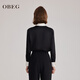 OBEG Ou Biqian light luxury silk shirt 10501083 black S