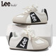 Lee children's shoes spring new children's sports shoes girls wear-resistant casual sneakers boys versatile lace-up moral training shoes light beige black 31 recommended foot length 192mm