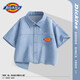 Dickies children's Tencel denim shirt 2026 new children's clothing summer boys summer clothing girls short-sleeved shirt denim light blue Sib K 120