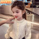 Girls' Western Sweet Little Fragrance Style Shirt 2025 Spring and Autumn Clothes Baby Girl Korean Princess Style Fashionable Bottoming Shirt Autumn Champagne Color 100