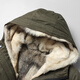 Hengyuanxiang Winter Genuine Leather Coyote Fur Liner Men's Fur One-piece Fur Pie Overcoat Hooded Outdoor Warm Jacket Army Green 2XL
