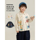 Youyou Boys Cartoon Printed Shirt 2026 Spring Children's Soft Skin Friendly Moisture Absorbent Breathable Versatile Casual Top Navy Blue 110 cm