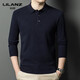 LILANZ winter new style lapel loose men's woolen sweater fashionable business long-sleeved middle-aged large size knitted sweater for men Haqing 14XL (115)