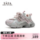 His and her children's shoes children's warm cotton shoes 2025 winter new style girls' plus velvet dad shoes lightweight non-slip sneakers TT5437 pink 27