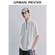 UR2026 Spring New Men's Sports Trendy Spliced Raglan Sleeve Half-Zip T-Shirt UUN460003 Original White L