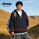 JEEP SPIRIT American Retro Hooded Cardigan Sweater Men's 2026 Spring Casual Loose Jacket Large Size Jacket Men's Top Trend Dark Blue XL 130 -150 Jin Jin is equal to 0.5 kg