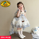 G.duck little yellow duck girls summer dress children's Lolita princess dress small and medium-sized children's girls summer tulle skirt with tail + MDDUO2529 pastoral style shell Lolita suspender plaid 110 cm