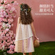 ASK JUNIOR children's skirt summer big children's fake two-piece suspender dress girls ethnic style travel vacation teen princess dress