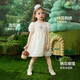 ASK JUNIOR children's skirt summer children's puff sleeve organza lace princess skirt girls dress white