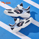 ANTA children's sports shoes boys' running shoes 26 spring dense mesh campus comfortable students lightweight wind-proof running shoes new ink blue/ANTA white/Danube blue spring and autumn dense mesh 34 foot length 21.5cm