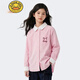 HAL.DUCK Pig Man Spring and Summer Lapel Girls Bamboo Fiber Shirt Breathable Jacket Top Drapes Not Easy to Wrinkle Milk Peach Powder 150