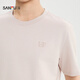 SANFU 2026 Summer Men's Solid Color Letter Short T-Shirt Urban Fashion Heavy Loose Top 522281 Light Pink M