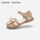 BalaOne children's shoes children's sandals girls 2026 summer new literary and national style casual shoes Khaki 50601 23 (foot length 13.8-14.2/inner length 15.1)