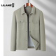 LILANZ 2026 Spring and Autumn New Casual Lapel Trendy Jacket for Young and Middle-aged Fashion Trendy Versatile Long-Sleeved Men's Jacket Brown L 175
