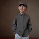 Haqi Children's Clothing 2026 Spring and Autumn Children's Tops Gray Green Literary Loose Shirts Boys and Girls Shirts Casual Loose Gray Green 110