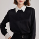OBEG Ou Biqian light luxury silk shirt 10501083 black S