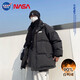 Colombass NASA trendy brand down jacket men's new winter short style men's thickened warm loose winter jacket black (upgraded) L (175) (recommended 115-130Jin Jin equals 0.5 kg)