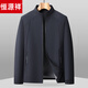 Hengyuanxiang spring new business executive middle-aged jacket men's casual stand-up collar dad solid color jacket black M 170
