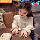 Girls' Western Sweet Little Fragrance Style Shirt 2025 Spring and Autumn Clothes Baby Girl Korean Princess Style Fashionable Bottoming Shirt Autumn Champagne Color 100