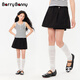 BARRY BANNY Girls' A-Line Pants Skirt 2026 Spring and Summer New Children's Casual Pleated High Waist Skirt 8025 Classic Black 150
