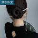 MiU Se ancient style bamboo jade tassel hairpin new Chinese hairpin simple modern hairpin design hair accessories AA0515 silver bamboo tassel hairpin
