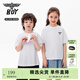 BOY JUNIOR trendy graffiti loose short-sleeved T-shirt for boys and girls, white 120