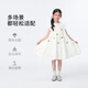 Xiaoyinman children's clothing girls' lace round neck dress three-dimensional cherry 26 summer sweet princess dress for big children