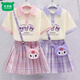 Mumuwu Kuromi skirt girls summer 2026 new children's POLO dress girls summer short-sleeved jk suit purple skirt 140 recommended height 130-140