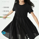 Youlan (ALLBLU) allblu Youlan QQ cotton children's long-staple cotton dress girls 26 spring and summer new type A soft and comfortable tap dance black 100 cm
