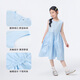 Xiaoyinman children's clothing girls pure cotton breathable dress 26 summer children's personalized fashion princess dress blue 110