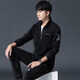K-Boxing men's new sports suit men's spring and autumn casual sweatshirt running sportswear autumn and winter velvet thickened men's three-piece set N0689 Spring and Autumn black + long-sleeved T-shirt three-piece set M XL (175C)