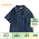 Balabala shopping mall same style children's clothing children's denim shirt boys' tops cool summer new style denim dark blue 88301 105
