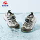 HOBIBEAR children's shoes summer children's toe-cap sandals knob buckle outdoor girls' beach shoes medium and large children's shoes 621305 military green 28