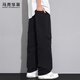 MARK FAIRWHALE overalls men's spring and summer loose straight pants men's pants trendy casual pants men's youth wide-leg long pants