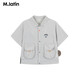 Ma Latin children's shirt, boy, short-sleeved shirt, light gray 100