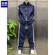 ROMON spring new casual suit men's straight floor-length mopping pants running sports two-piece loose sweatshirt and sweatpants complete set blue top single piece 4XL 170-185Jin Jin equals 0.5 kg