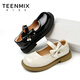 Tianmeiyi Children's Shoes Children's 2026 Spring and Autumn New Style Girls' Medium and Large Children's Soft Sole Girls' Fashionable and Versatile Bow Small Leather Shoes Black 34