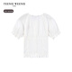 Teenie WeenieTeenie WeenieTeenie Weenie Kids bear children's clothing 26 years new style girls lady cotton jacquard puff short-sleeved shirt off-white 165cm