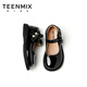 Tianmeiyi Children's Shoes Children's 2026 Spring and Autumn New Style Girls' Medium and Large Children's Soft Sole Girls' Fashionable and Versatile Bow Small Leather Shoes Black 34