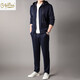Goldlion 2026 Spring Men's Sweater Suit New Cashmere Sports Pants Hooded Cardigan Casual BB-83121 Navy Blue M 170
